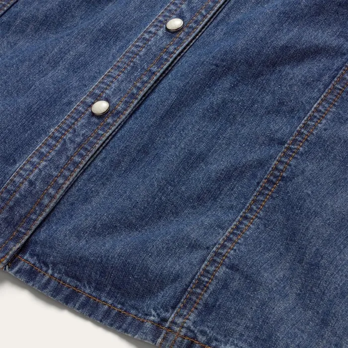 Dark Blue Denim Shirt Dress Blue Women Stetson Mini
