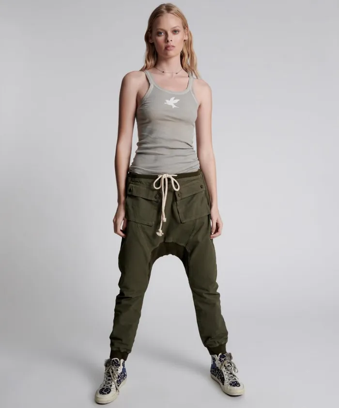 DARK KHAKI CARGO CADET PANTS Women One Teaspoon Bottoms