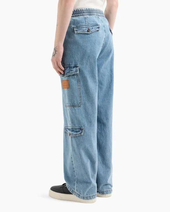 Denim Cargo Jeans Blue Men Armani Matching Sets