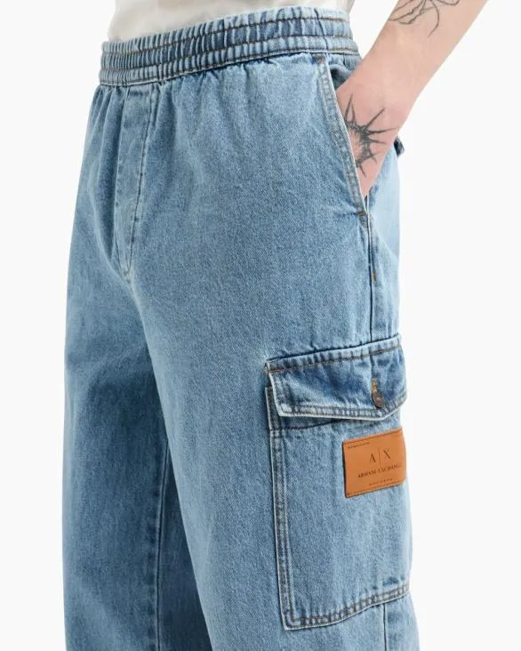 Denim Cargo Jeans Blue Men Armani Matching Sets