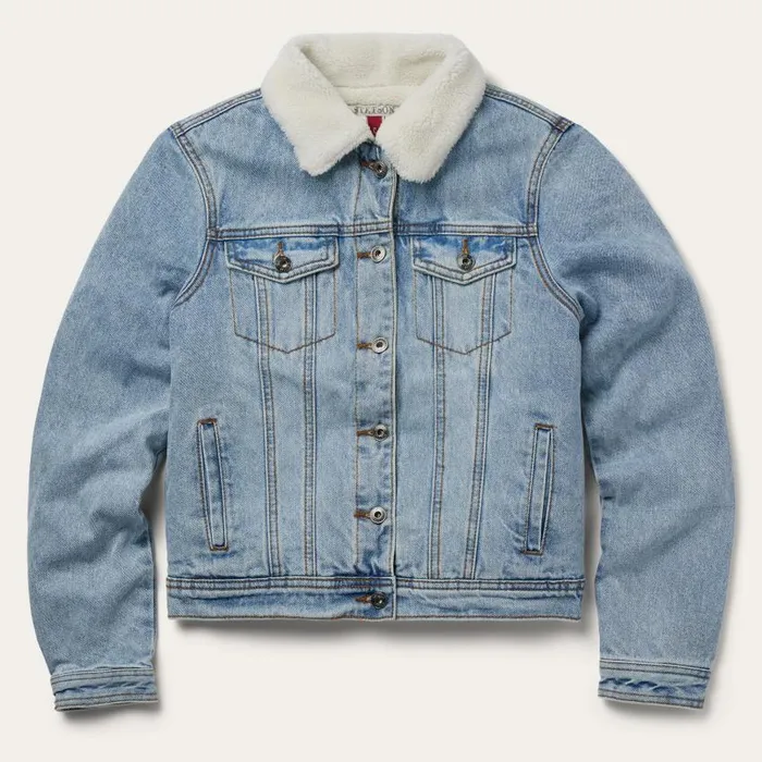 Denim Sherpa Lined Jacket Blue Women Stetson Jackets