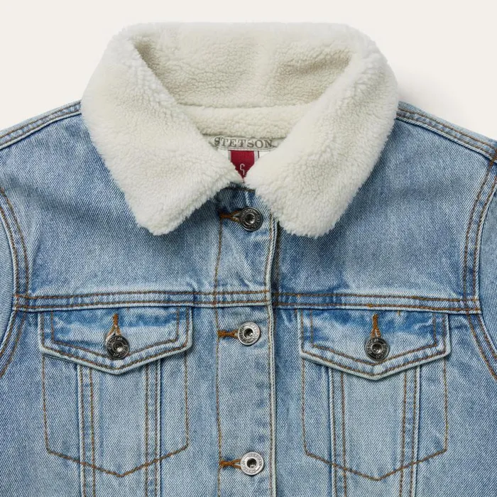 Denim Sherpa Lined Jacket Blue Women Stetson Jackets