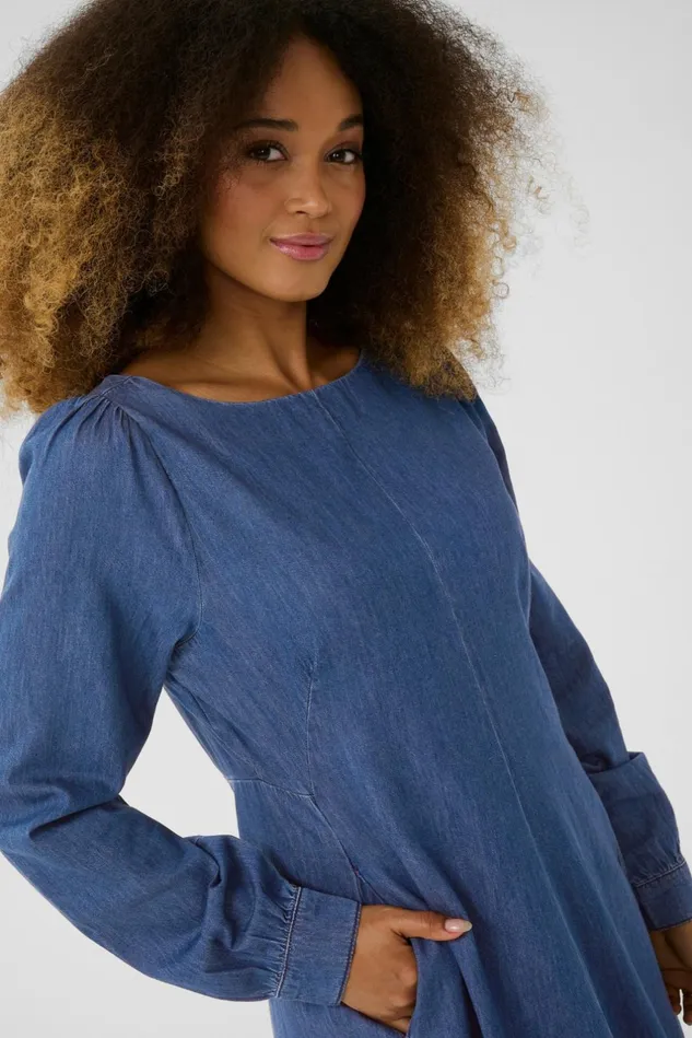 Denim Styles Women CULTURE CUarpa Denim Dress Dark Blue Wash