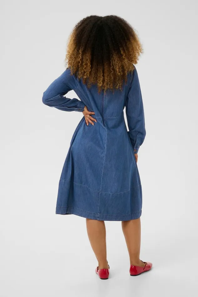 Denim Styles Women CULTURE CUarpa Denim Dress Dark Blue Wash