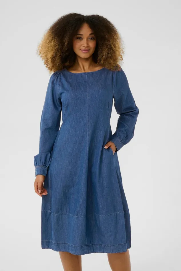 Denim Styles Women CULTURE CUarpa Denim Dress Dark Blue Wash