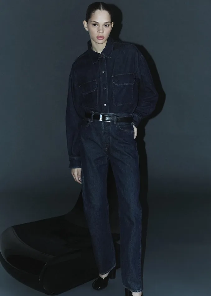Denim Women Agolde Gwen Slice Shirt In Rinse
