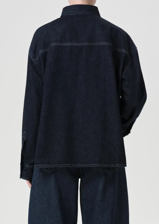 Denim Women Agolde Gwen Slice Shirt In Rinse
