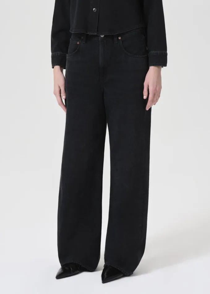Denim Women Agolde Low Curve Jean In Black Tar Denim Women Agolde Low Curve Jean In Black Tar