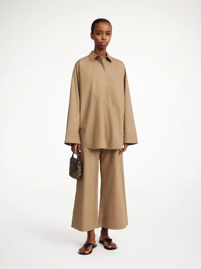 Derris Organic Cotton Shirt Shitake Women By Malene Birger Shirts