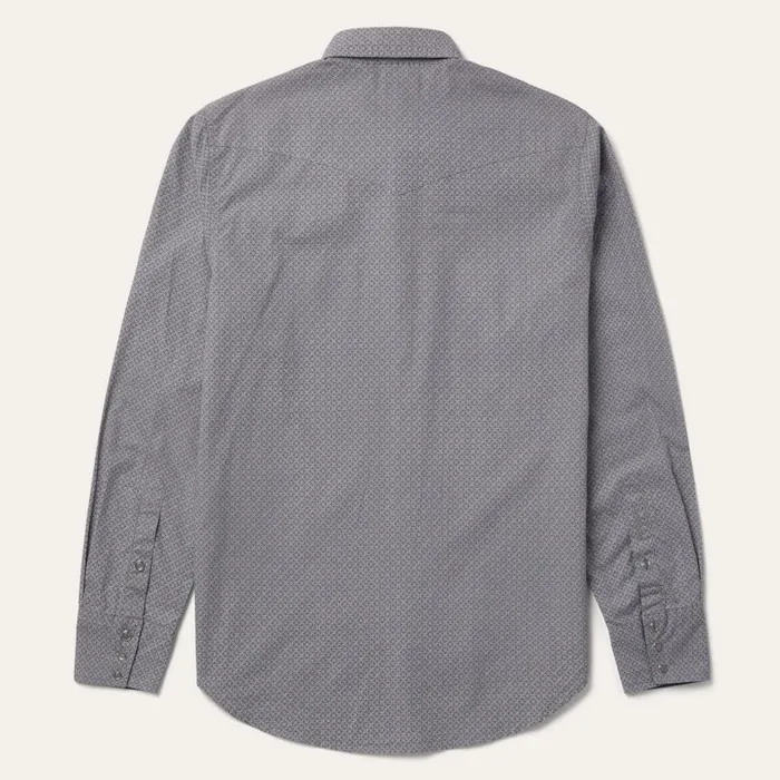 Diamond Print Western Shirt Grey Men Stetson Modern Cut