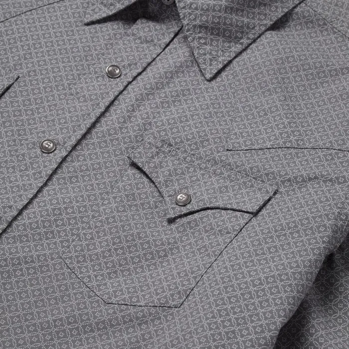 Diamond Print Western Shirt Grey Men Stetson Modern Cut