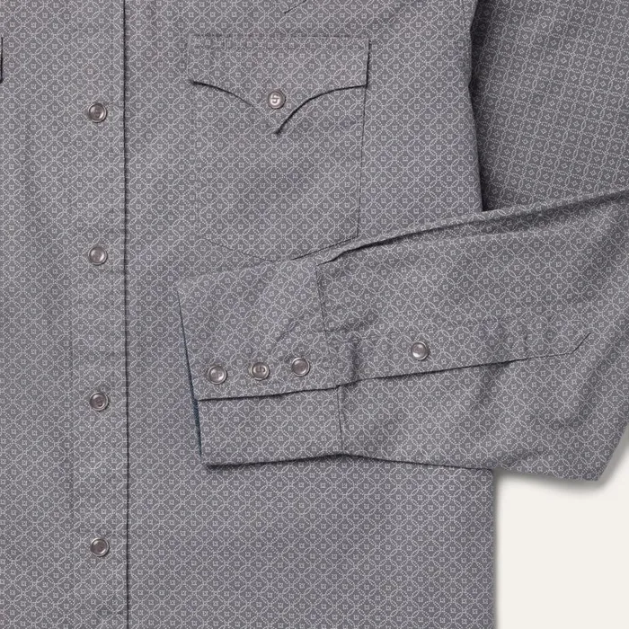 Diamond Print Western Shirt Grey Men Stetson Modern Cut