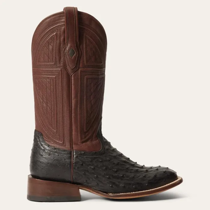 Dillon Ostrich Boots Black Men Stetson Western