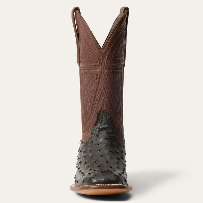 Dillon Ostrich Boots Black Men Stetson Western