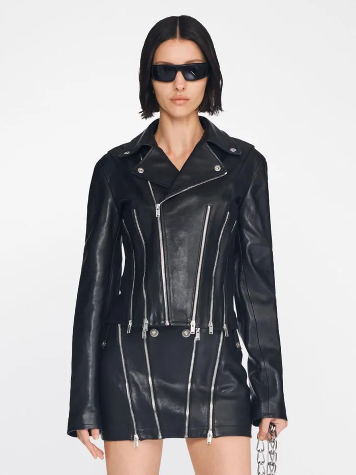 Dion Lee Core CORSET ZIP BIKER JACKET Black 8211 Shop