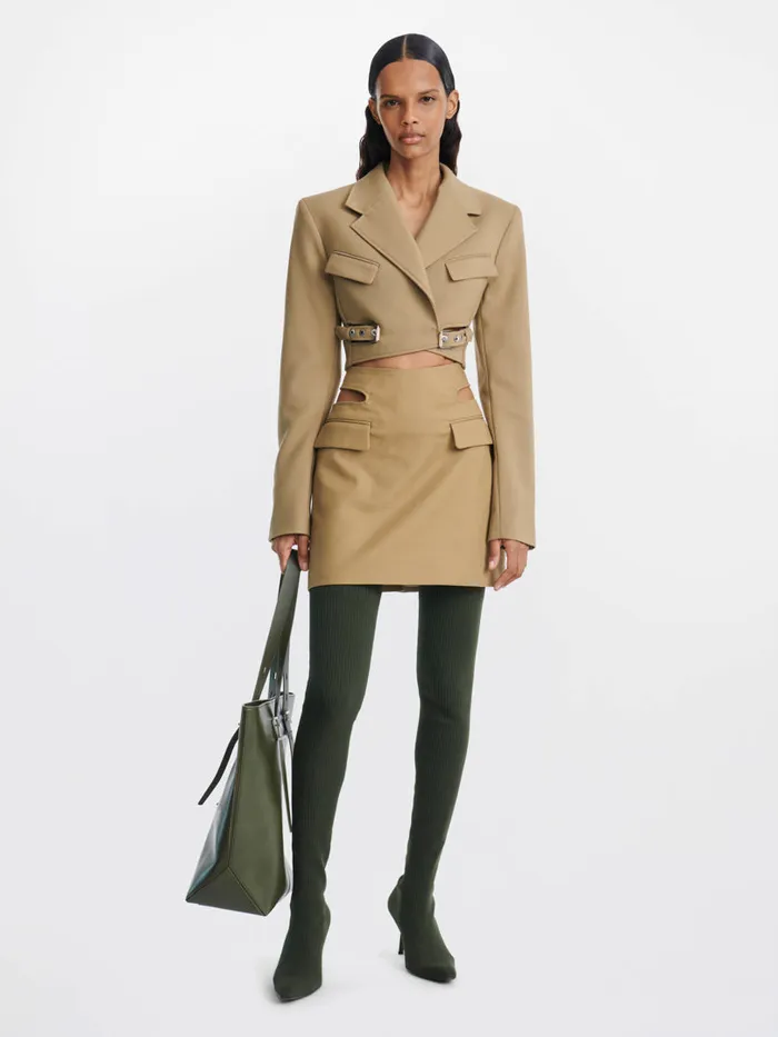 Dion Lee Core Y FRONT BUCKLE SKIRT Khaki 8211 Shop
