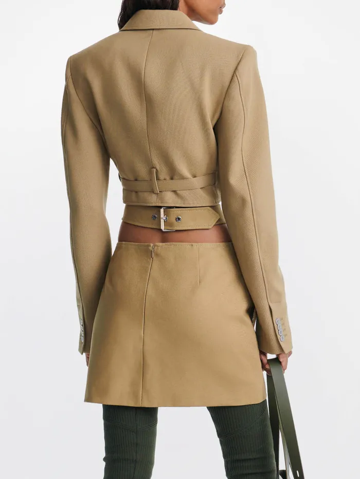 Dion Lee Core Y FRONT BUCKLE SKIRT Khaki 8211 Shop
