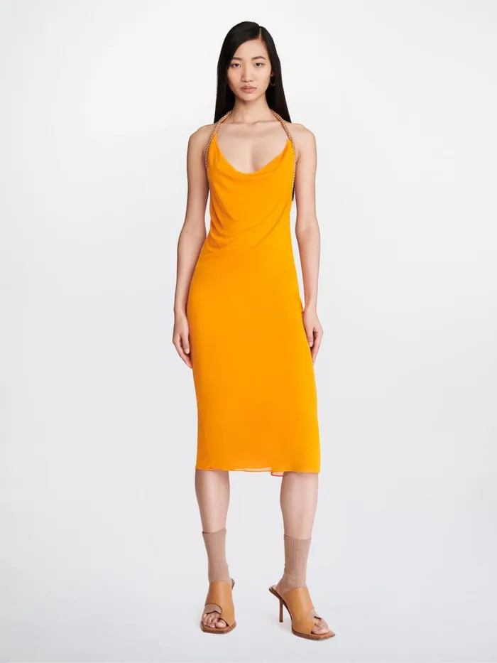 Dion Lee Dresses BARBALL ROPE SLIP HALTER DRESS Citrine 8211 Shop