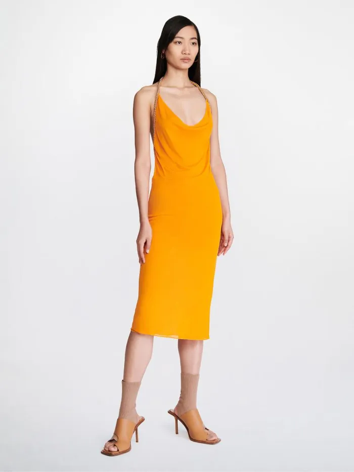 Dion Lee Dresses BARBALL ROPE SLIP HALTER DRESS Citrine 8211 Shop