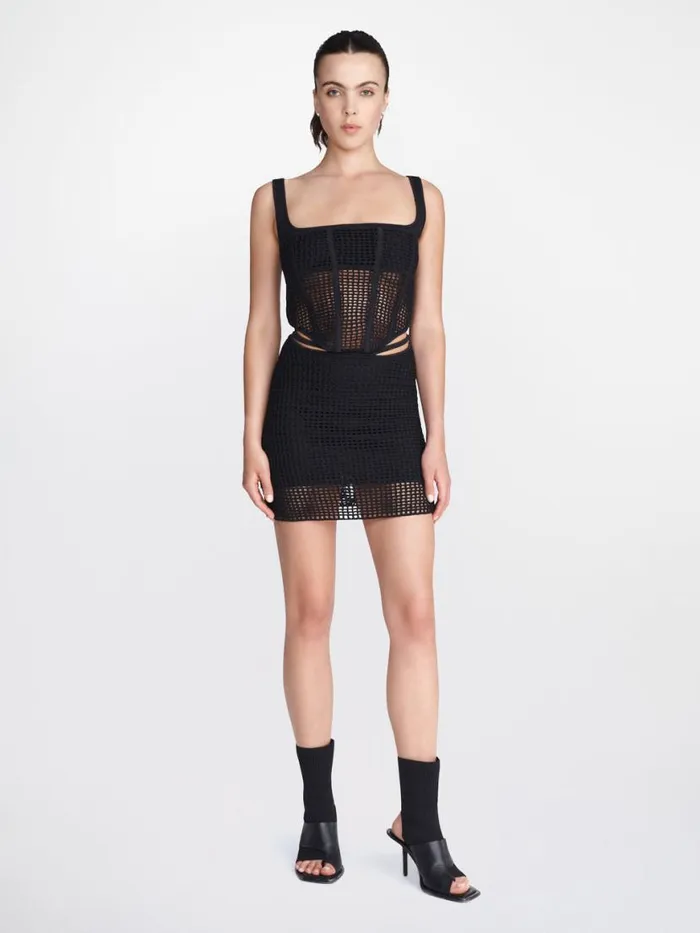 Dion Lee Dresses CROCHET SUSPEND CORSET MINI DRESS Black 8211 Shop