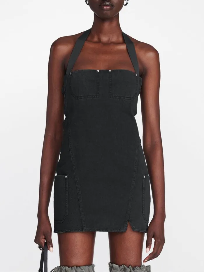 Dion Lee Dresses RIVETED APRON DRESS Washed Black 8211 Shop