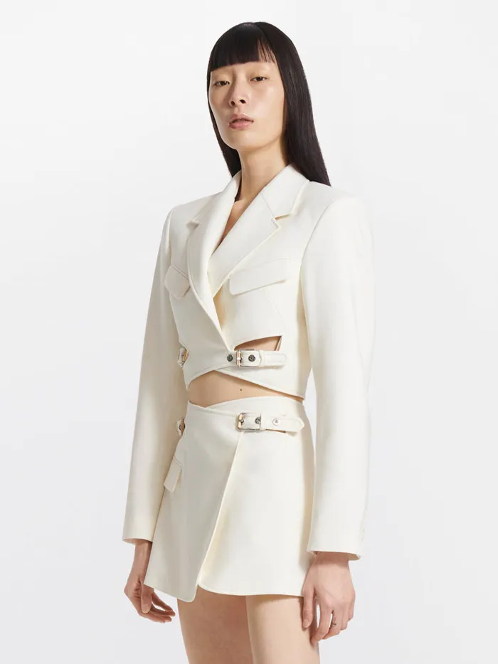 Dion Lee Outerwear INTERLOCK CROPPED BLAZER Natural 8211 Shop