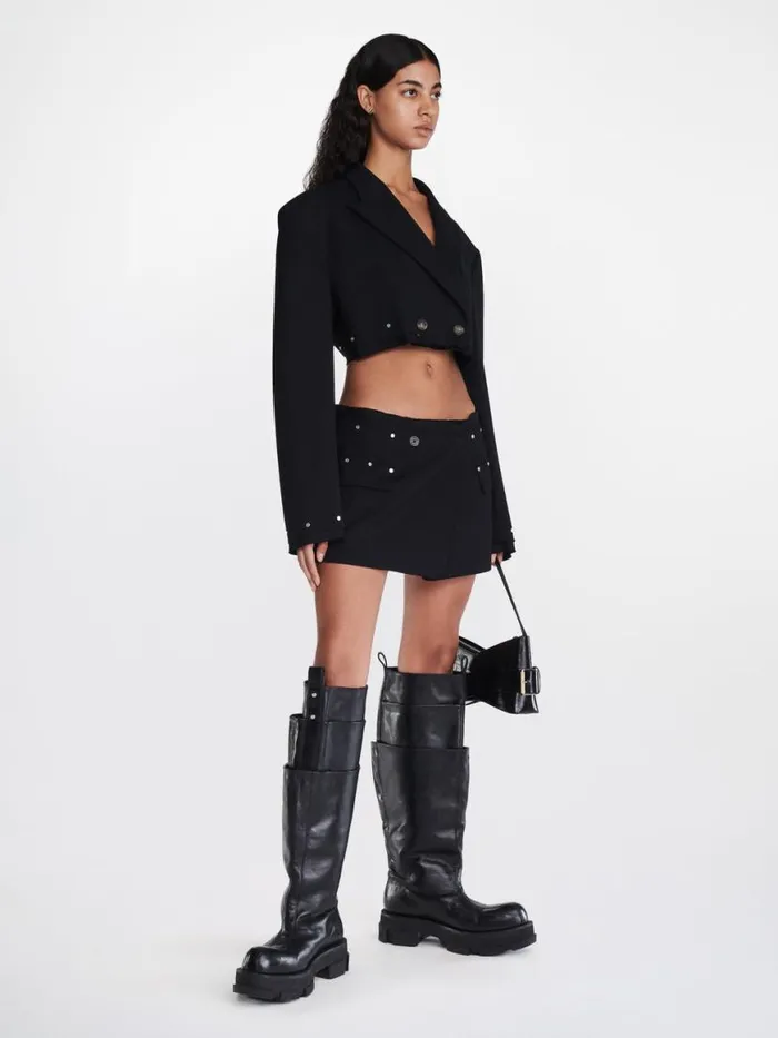 Dion Lee Outerwear OVERSIZED CROP JACKET Black 8211 Shop