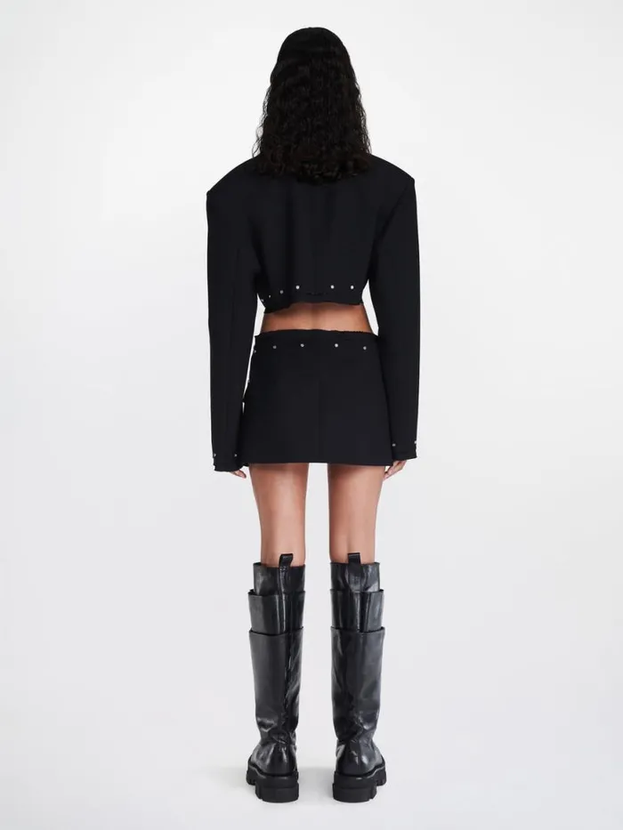 Dion Lee Outerwear OVERSIZED CROP JACKET Black 8211 Shop