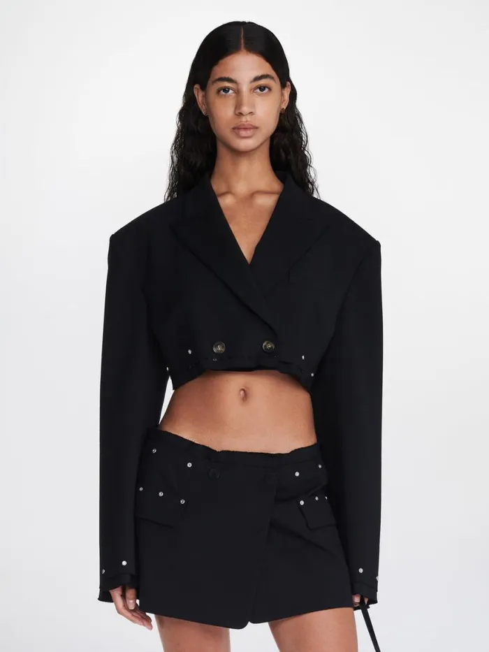 Dion Lee Outerwear OVERSIZED CROP JACKET Black 8211 Shop