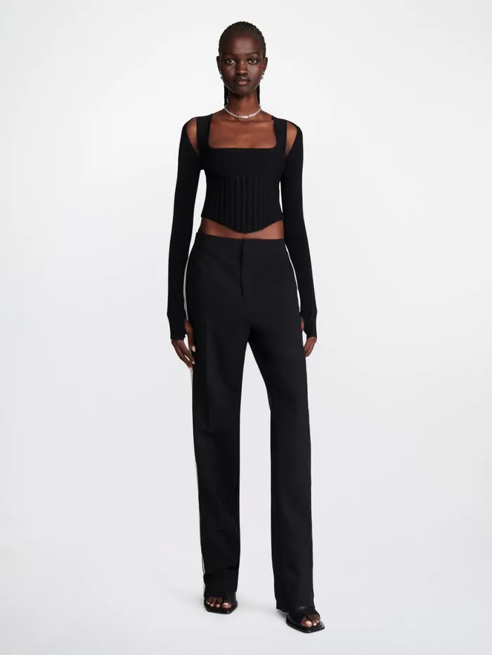 Dion Lee Pants STRIPE TAILORED PANT Blackivory 8211 UnisexShop