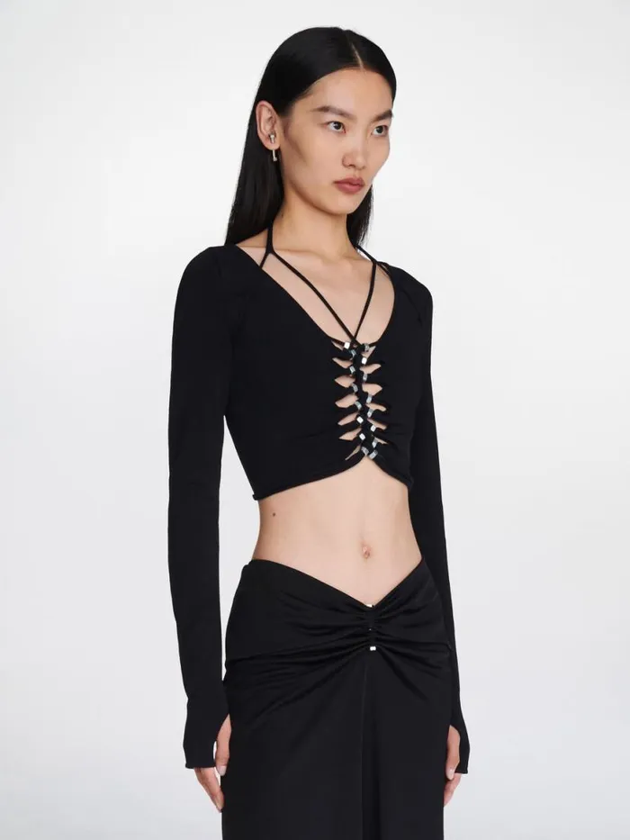 Dion Lee Tops BOLT LOOP LS TOP Black 8211 Shop