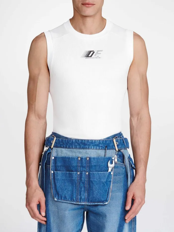 Dion Lee Tops DLE MUSCLE TEE Ivory 8211 UnisexShop
