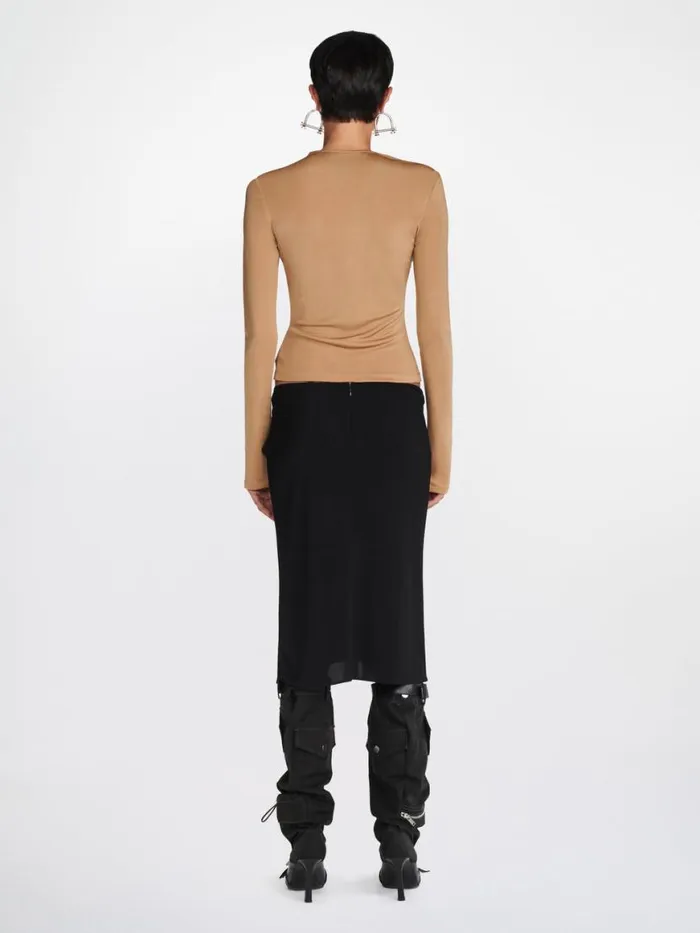 Dion Lee Tops GATHERED BOLT LONG SLEEVE TOP Timber 8211 Shop