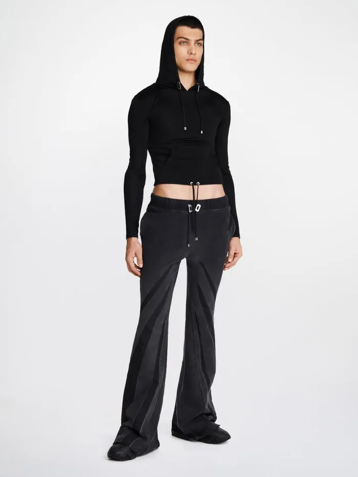 Dion Lee Tops LUSTROUS SHRUNKEN HOODIE Black 8211 UnisexShop