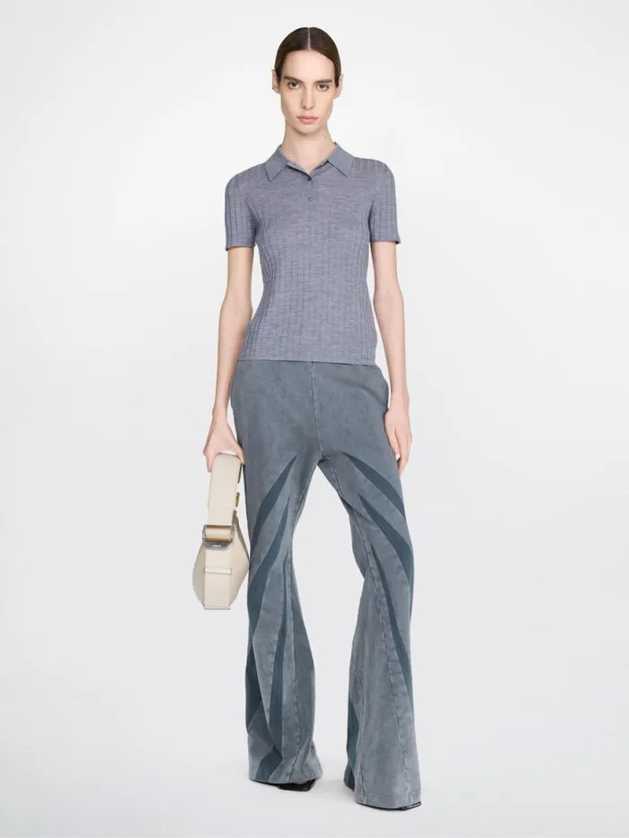 Dion Lee Tops MERINO POLO TOP Medium Grey Marle 8211 UnisexShop