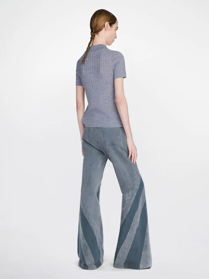 Dion Lee Tops MERINO POLO TOP Medium Grey Marle 8211 UnisexShop