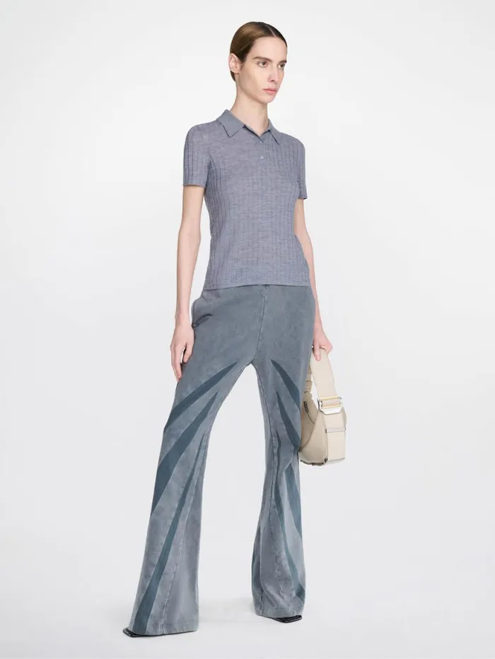 Dion Lee Tops MERINO POLO TOP Medium Grey Marle 8211 UnisexShop