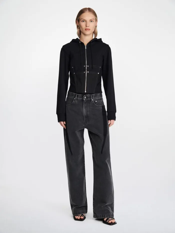 Dion Lee Tops WORKWEAR CORSET HOODIE Black 8211 Shop