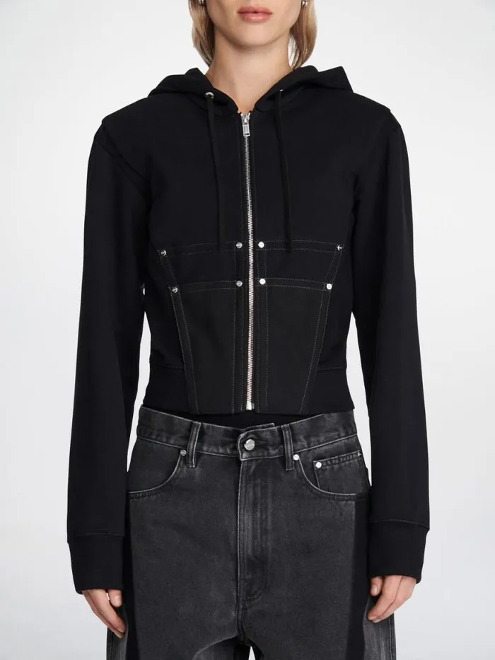 Dion Lee Tops WORKWEAR CORSET HOODIE Black 8211 Shop