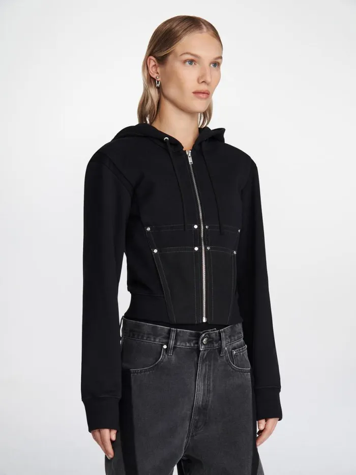 Dion Lee Tops WORKWEAR CORSET HOODIE Black 8211 Shop