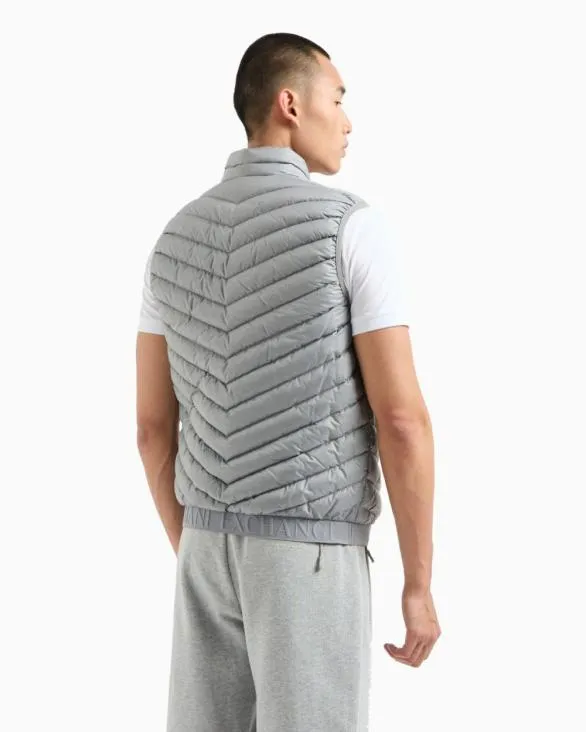 Doubleface Padded Sleeveless Down Jacket Grey Men Armani Outerwear Doubleface Padded Sleeveless Down Jacket Grey Men Armani Outerwear