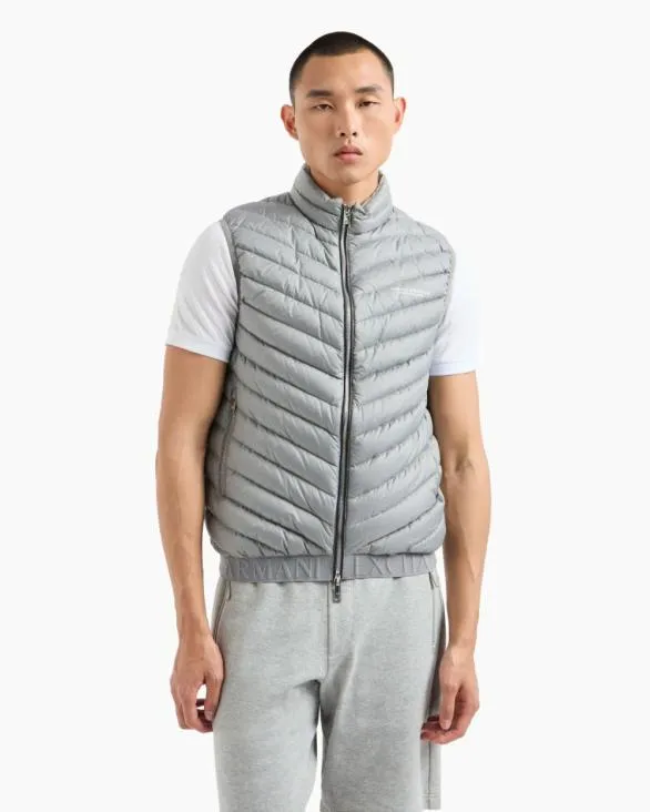 Doubleface Padded Sleeveless Down Jacket Grey Men Armani Outerwear Doubleface Padded Sleeveless Down Jacket Grey Men Armani Outerwear