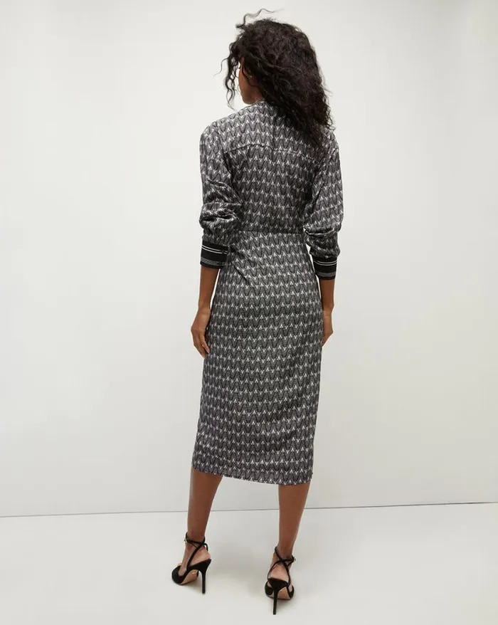 Dresses Shop Veronica Beard Wright VLogo Dress Blackoffwhite