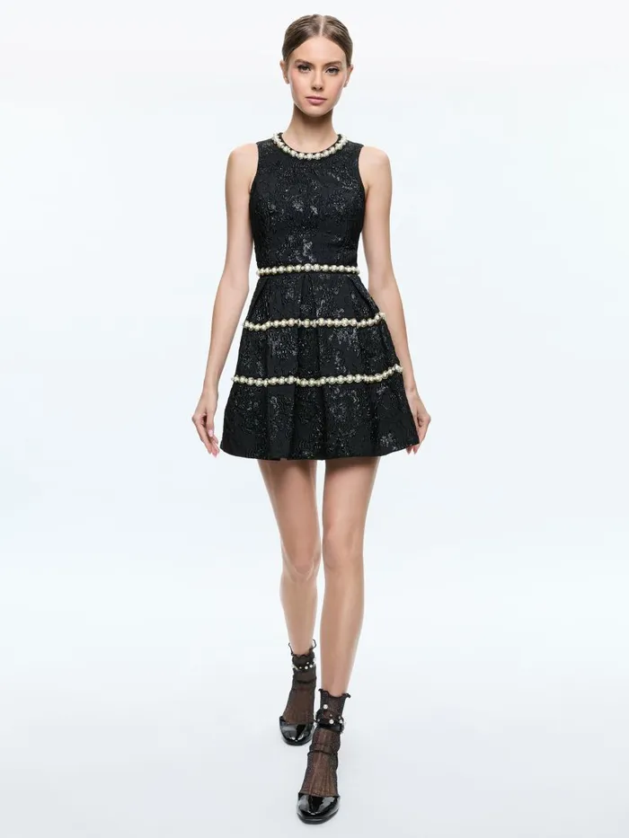 Dresses Women Alice Olivia ALISTAIR EMBELLISHED MINI GOWN Black