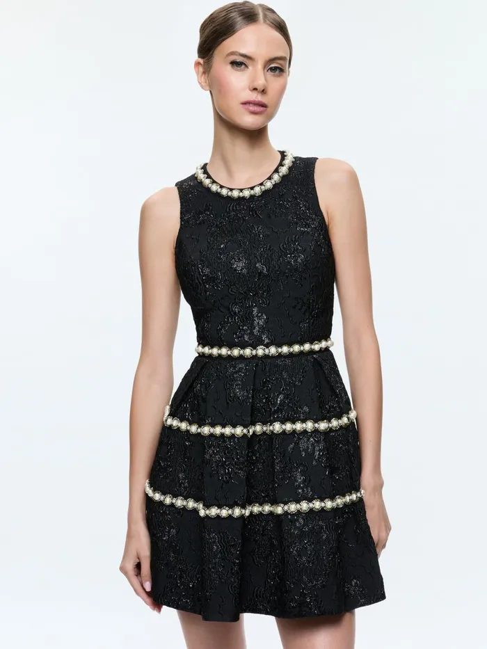 Dresses Women Alice Olivia ALISTAIR EMBELLISHED MINI GOWN Black