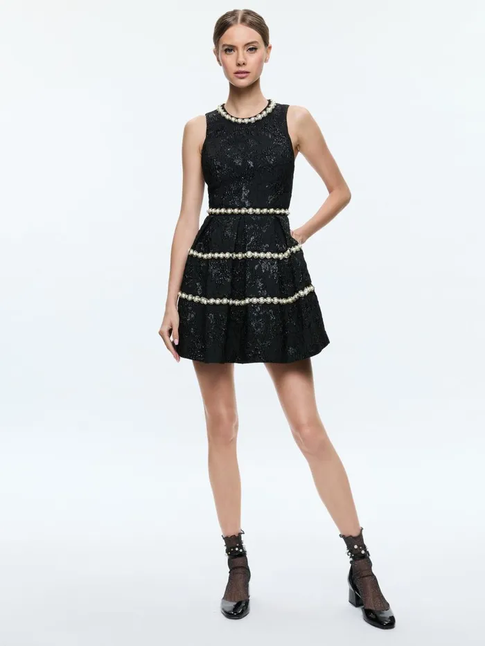 Dresses Women Alice Olivia ALISTAIR EMBELLISHED MINI GOWN Black