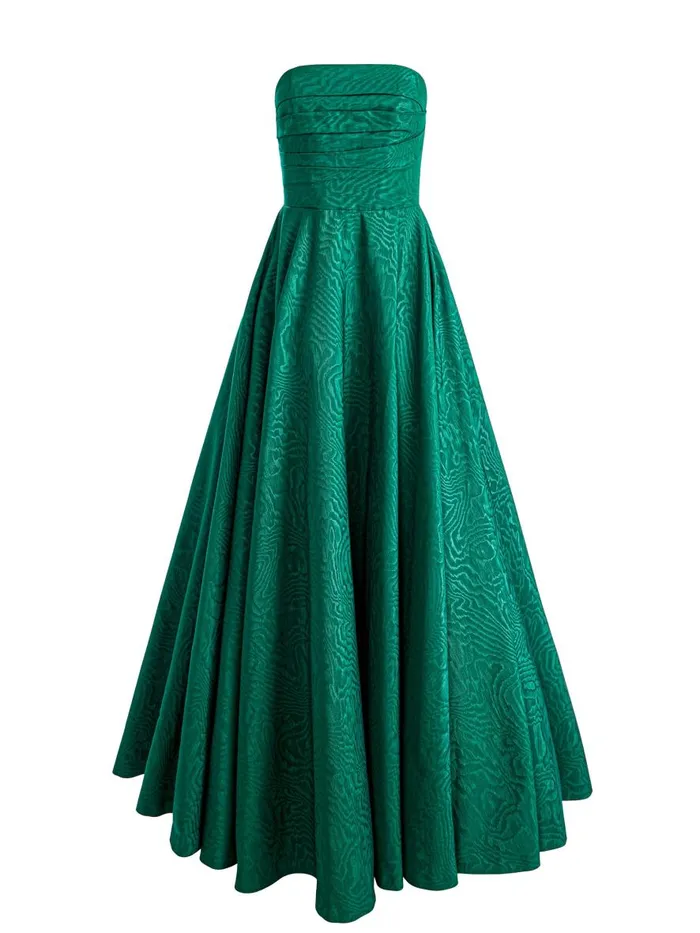 Dresses Women Alice Olivia BRIDGETTE STRAPLESS FLARED MAXI GOWN Forest Green