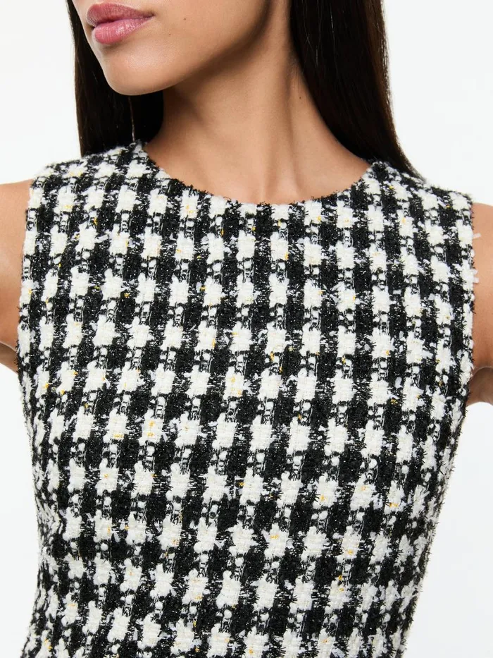 Dresses Women Alice Olivia CLYDE TWEED SHIFT DRESS Blackwhite