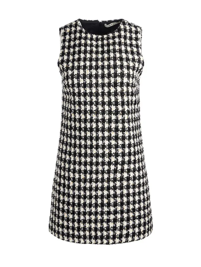 Dresses Women Alice Olivia CLYDE TWEED SHIFT DRESS Blackwhite