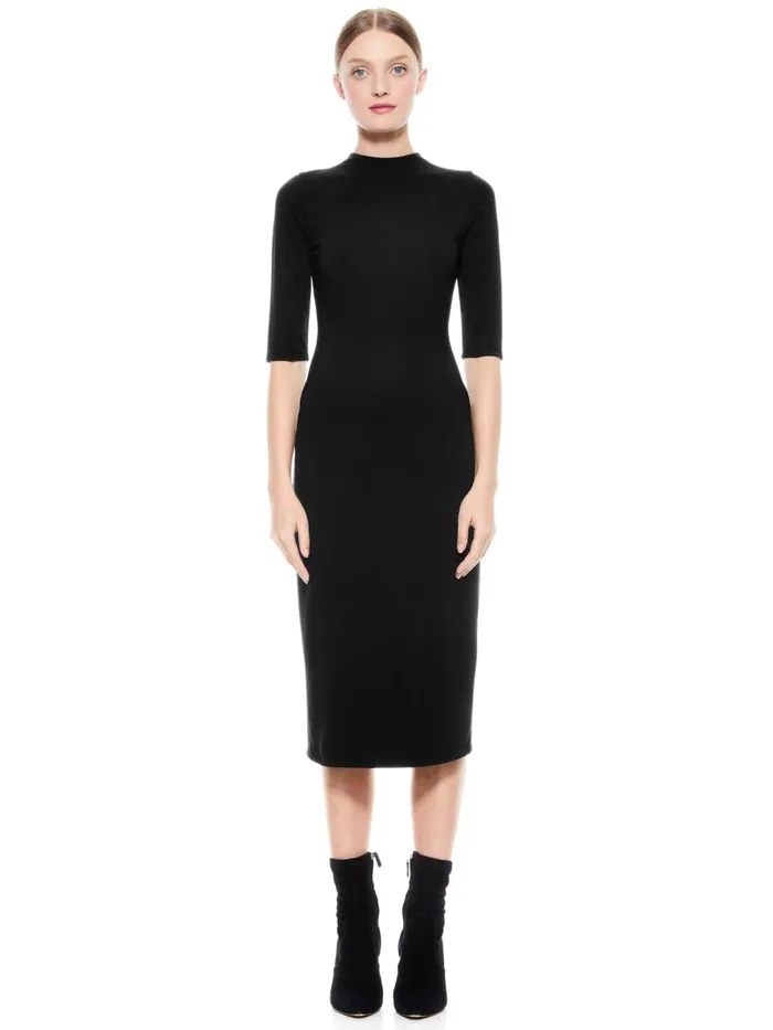 Dresses Women Alice Olivia DELORA FITTED MIDI DRESS Black